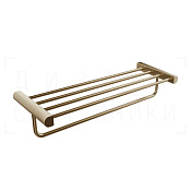 Gessi Rilievo Полка для полотенец с полотенцедержателем 60,8x20,9 см, цвет: warm bronze brushed PVD 59407#726