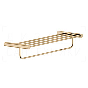 Gessi Rilievo Полка для полотенец с полотенцедержателем 60,8x20,9 см, подвес., цвет: warm bronze PVD 59407#735