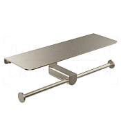 Gessi Rilievo Двойной держатель туалетной бумаги с полочкой, подвесной, цвет: finox brushed nickel 59450#149