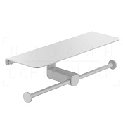 Gessi Rilievo Двойной держатель туалетной бумаги с полочкой, подвесной, цвет: matte white 59450#279