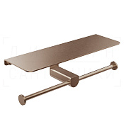 Gessi Rilievo Двойной держатель туалетной бумаги с полочкой, подвесной, цвет: copper brushed PVD 59450#708