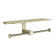 Gessi Rilievo Двойной держатель туалетной бумаги с полочкой, подвесной, цвет: brass PVD 59450#710