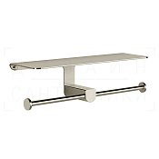 Gessi Rilievo Двойной держатель туалетной бумаги с полочкой, подвесной, цвет: nickel PVD 59450#720