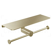Gessi Rilievo Двойной держатель туалетной бумаги с полочкой, подвесной, цвет: brushed brass PVD 59450#727
