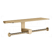 Gessi Rilievo Двойной держатель туалетной бумаги с полочкой, подвесной, цвет: warm bronze PVD 59450#735