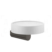 Gessi Rilievo Мыльница с керамической чашей Neolite, подвесная, цвет: white/black metal brushed PVD 59501#707