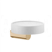 Gessi Rilievo Мыльница с керамической чашей Neolite, подвесная, цвет: white/warm bronze PVD 59501#735