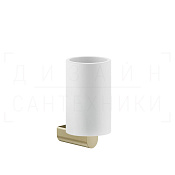 Gessi Rilievo Стакан подвесной, керамический Neolite, цвет: white/brushed brass PVD 59507#727