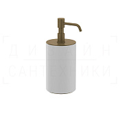 Gessi Rilievo Дозатор для жидкого мыла настольный, колба Neolite, цвет: white/antique brass 59537#713