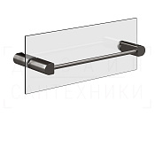 Gessi Rilievo Полотенцедержатель на стекло 32,8 см, подвесной, цвет: black metal brushed PVD 59562#707