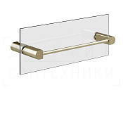 Gessi Rilievo Полотенцедержатель для крепления на стекло 32,8 см, подвесной, цвет: brushed brass PVD 59562#727