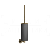 Gessi Ventaglio Ершик для унитаза подвесной, с кермической колбой Neolite, цвет: black/antique brass 63620#713