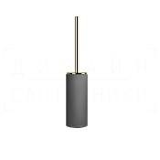 Gessi Ingranaggio Ершик для унитаза напольный, с кермической колбой Neolite, цвет: black/brass PVD 63744#710