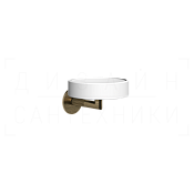 Gessi Ingranaggio Мыльница с керамической чашей Neolite, подвесная, цвет: white/antique brass 63801#713