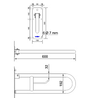 Nofer Поручень подвесной для людей с ограниченными возможностями, 60 см, цвет: нержавеющая сталь 15051.60.B