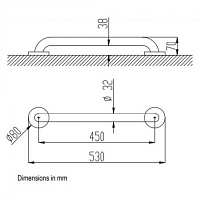 Nofer Поручень подвесной 45 см, цвет: белый 15054.45.W