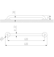 Nofer Поручень подвесной 60 см, цвет: белый 15054.60.W
