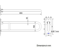 Nofer Поручень подвесной 80 см для людей с ограниченными возможностями, цвет: нержавеющая сталь 15051.SP.80.B