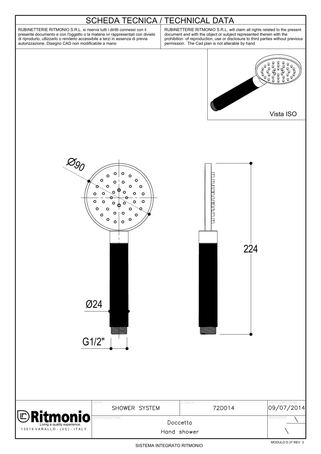 Ritmonio Hand showers Ручной душ, 1 вид струи, цвет: chrome 72D014CRL
