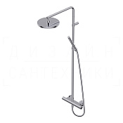 Ritmonio Brass Душевая стойка: термостат, ручной и верхний душ, шланг 150 см, цвет: natural brass 7ADN207OTL