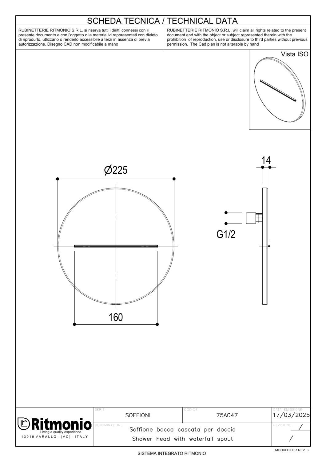 Ritmonio Shower heads Излив каскадный для ванны, цвет: bright steel 75A047LUC