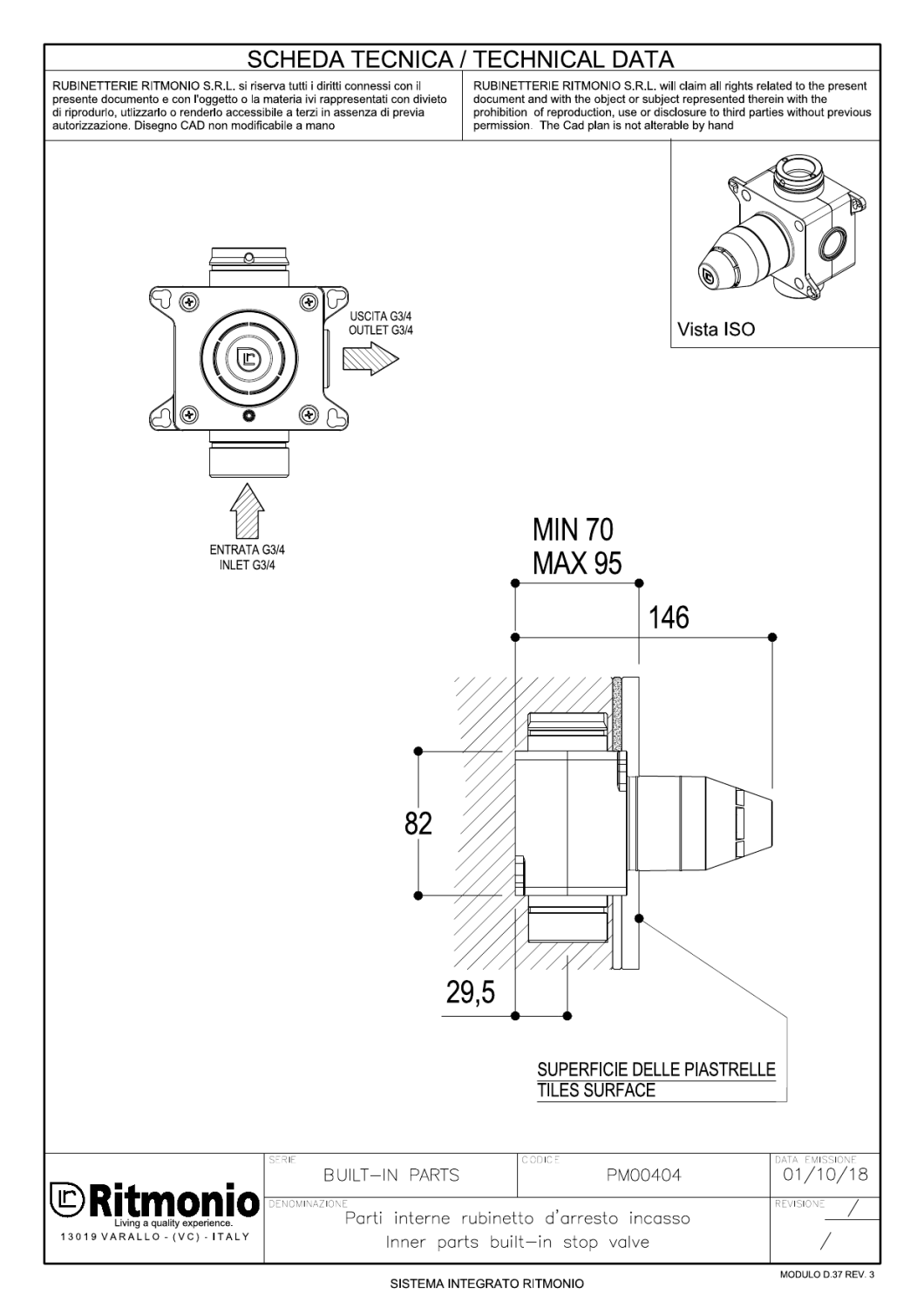 Ritmonio Внутренняя часть для смесителя PM00404