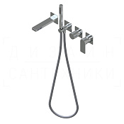 Ritmonio Pois Смеситель для душа встраиваемый, на 3 потребителя, длина излива 18,4 см, цвет: chrome PR31EC202CRL