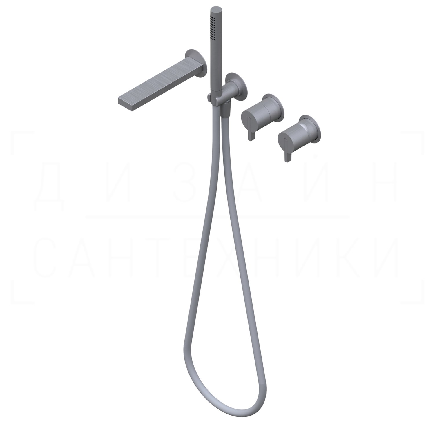 Ritmonio DOT316 Смеситель для душа встраиваемый, на 3 потребителя, цвет: brushed stainless steel PR50EC204INOX