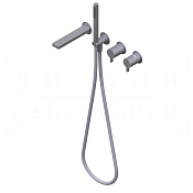 Ritmonio DOT316 Смеситель для душа встраиваемый, на 3 потребителя, цвет: brushed stainless steel PR50EC204INOX