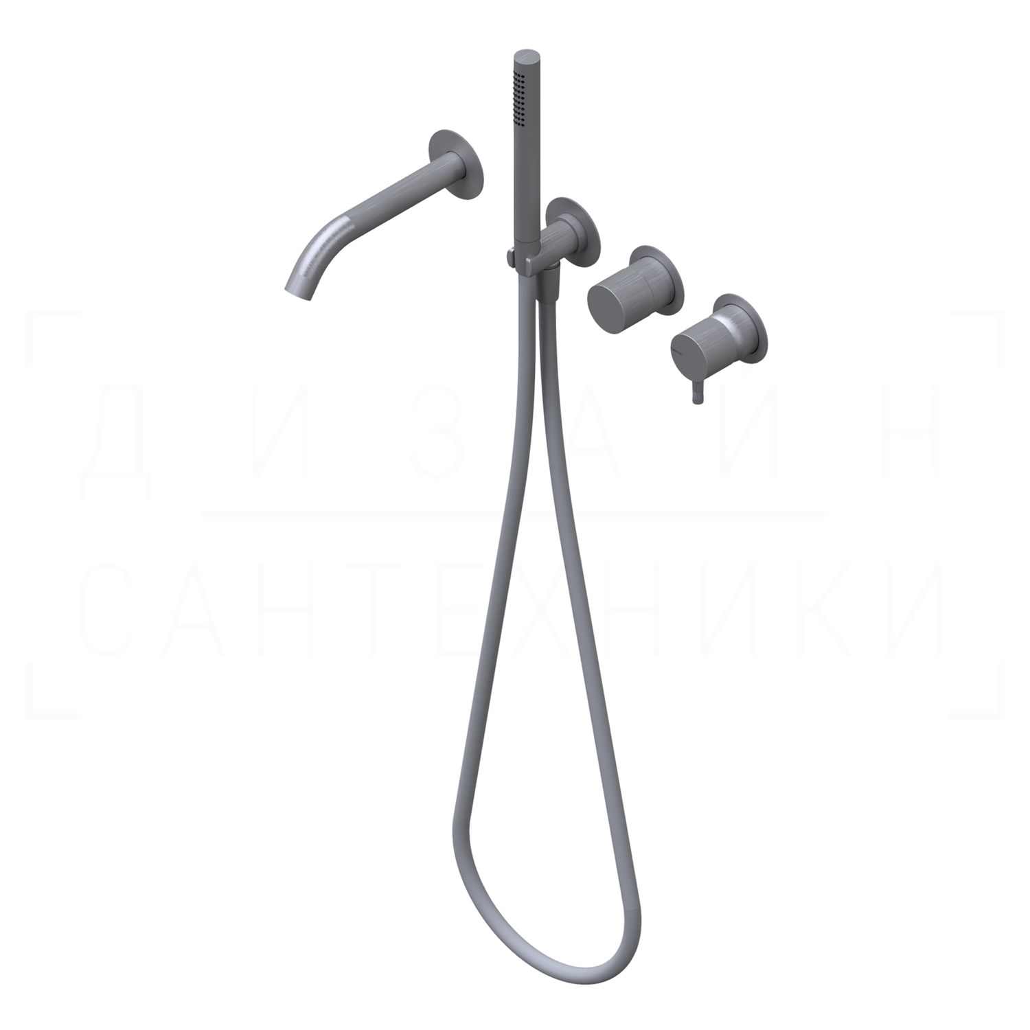 Ritmonio Diametro35 Inox Смеситель для душа встраиваемый, на 3 потреб., цвет:brushed stainless steel E0BA0468ESCINOX
