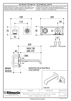 Ritmonio Taormina Смеситель для раковины встраиваемый, внешняя часть, излив 20,4 см, цвет: chrome PR35AZ202CRL