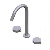 Ritmonio DOT316 Round Смеситель для раковины на 3 отв., без д/к, излив, цвет:brushed stainless steel PR50AE202INOX