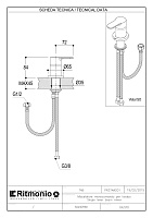 Ritmonio Tab Смеситель для раковины, без донного клапана, цвет: chrome PR37AW201CRL