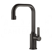Gessi Inciso Смеситель для раковины высокий, без д/к, излив 16 см, цвет: black metal brushed PVD 58006#707
