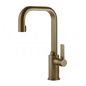 Gessi Inciso Смеситель для раковины высокий, без д/к, излив 16 см, цвет: deep bronze brushed PVD 58006#791