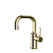 Gessi Inciso Смеситель для раковины, без донного клапана, излив 14 см, цвет: brass PVD 58009#710