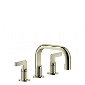 Gessi Inciso Смеситель для раковины на 3 отверстия, без дон. клап., излив 14 см, цвет: nickel PVD 58012#720