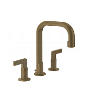 Gessi Inciso Смеситель для раковины на 3 отверстия, с дон. клап., излив 16 см, цвет: antique brass 58013#713
