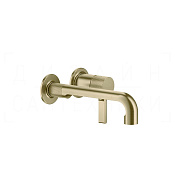 Gessi Inciso Смеситель для раковины встраив., внеш. часть, излив 18,9-21,9 см, цвет: brushed brass 58088#727