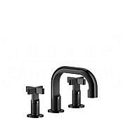 Gessi Inciso Смеситель для раковины на 3 отверстия, без д/к, излив 14 см, цвет: black metal PVD 58112#706