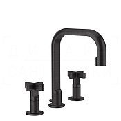 Gessi Inciso Смеситель для раковины на 3 отверстия, с донным клап., излив 16 см, цвет: aged bronze 58113#187