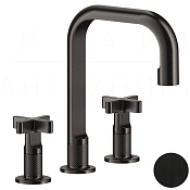 Gessi Inciso Смеситель для раковины на 3 отверстия, без дон. клап., излив 16 см, цвет: aged bronze 58114#187