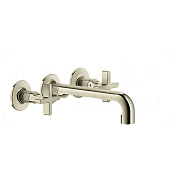 Gessi Inciso Смеситель для раковины встраиваемый, внешняя часть, излив 19-21 см, цвет: nickel PVD 58190#720