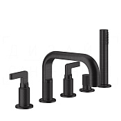 Gessi Inciso Смеситель на борт ванны на 5 отвер., с ручным душем, излив 19,3 см, цвет: aged bronze 58040#187