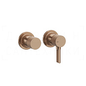 Gessi Inciso Смеситель для душа встраиваемый, на 2 потребителя, внешняя часть, цвет: copper PVD 58077#030