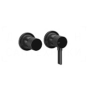 Gessi Inciso Смеситель для душа встраиваемый, на 2 потребителя, внешняя часть, цвет: black metal PVD 58077#706