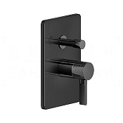 Gessi Inciso Смеситель для душа встраиваемый, на 2 потребителя, внешняя часть, цвет: black metal PVD 58079#706