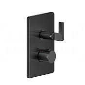 Gessi Inciso Термостат для душа встраиваемый, на 1 потребитель, внешняя часть, цвет: black metal PVD 58132#706
