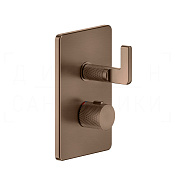 Gessi Inciso Термостат для душа встраиваемый, на 1 потреб., внешняя часть, цвет: copper brushed PVD 58132#708