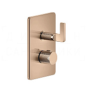 Gessi Inciso Термостат для душа встраиваемый, на 2 потребителя, внешняя часть, цвет: copper PVD 58134#030
